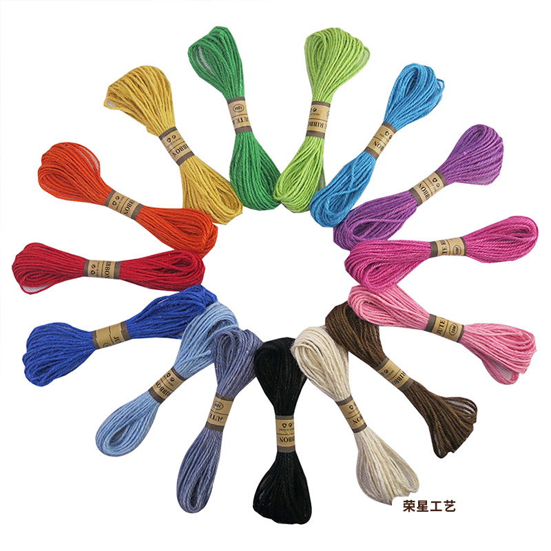 Cuerda de cáñamo de color 10 m foto pared cuerda especial DIY cuerda de cáñamo tejida a mano botella de vidrio vinculante cuerda decorativa