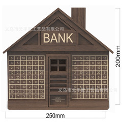 クロスボーダー新品Money Box with Counter木造家屋質カウンター貯金箱木製工芸品