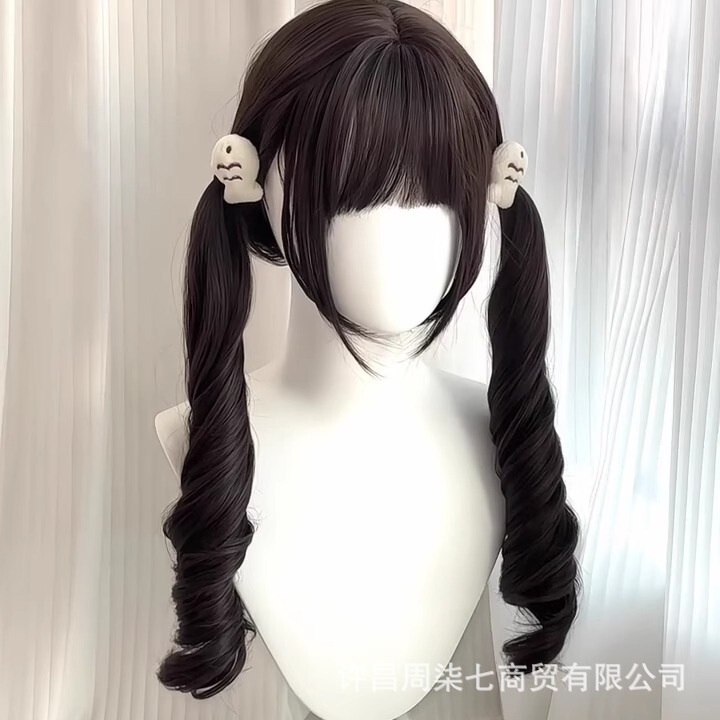 少羅双馬尾かつら女長髪かわいい妹lolita日系長巻きJKシミュレーション全頭セット式|undefined