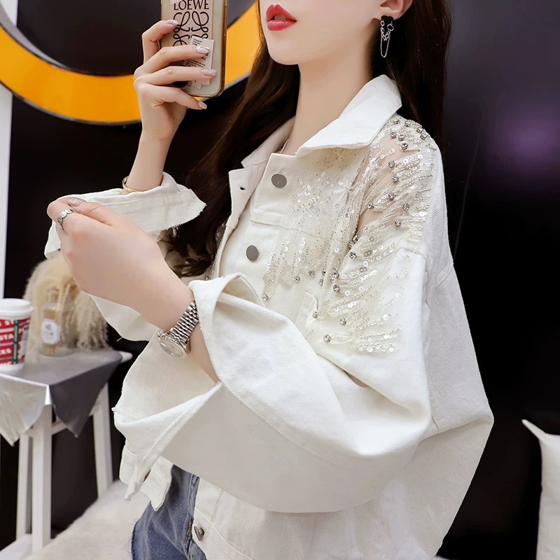 牛仔外套女2025年春秋新款韩版宽松时尚洋气短款重工拼接百搭上衣|undefined