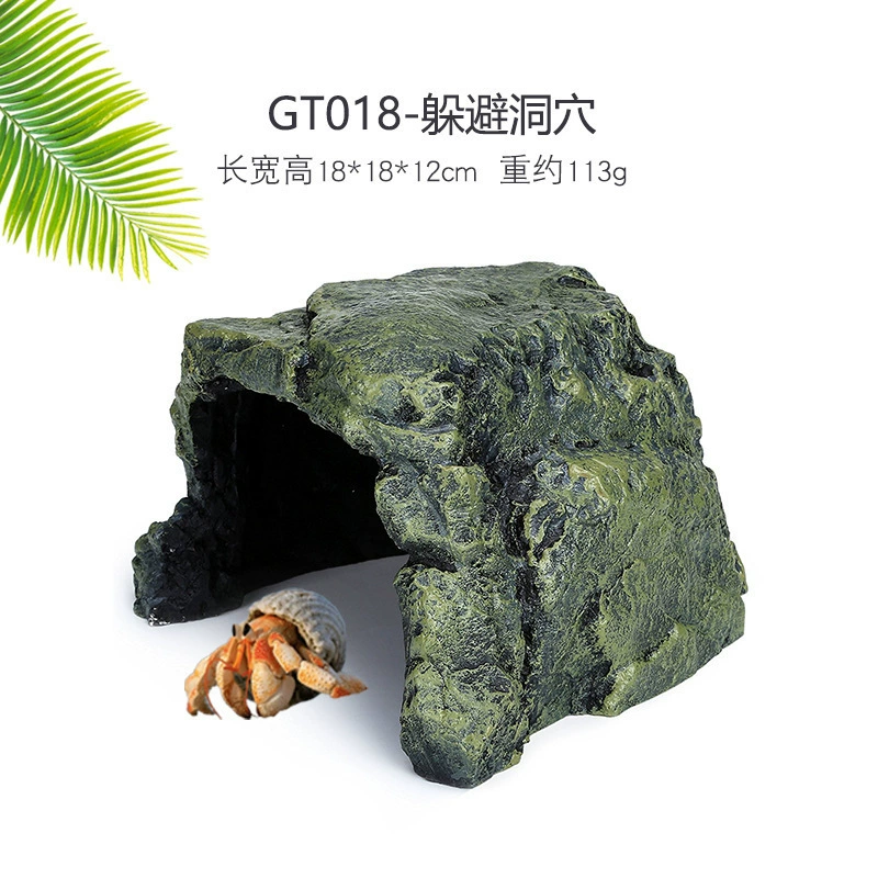 Черепаха лазает, чтобы избежать пещеры, крабы-отшельники