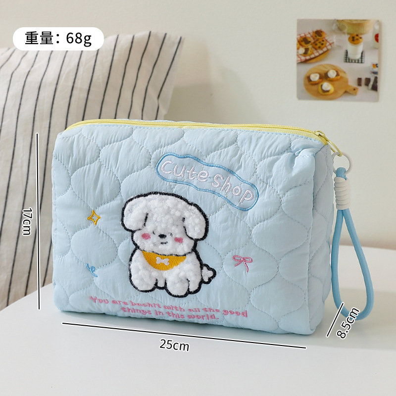 かわいい子犬ポータブル化粧品バッグ女性のポータブル大容量スキンケアブラシ旅行トイレタリーバッグ卸売|undefined