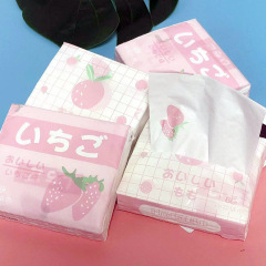 プリントティッシュ小いちごプリントペーパータオルカラーナプキン学生携帯小包ティッシュトイレットペーパートイレットペーパートイレットペーパー