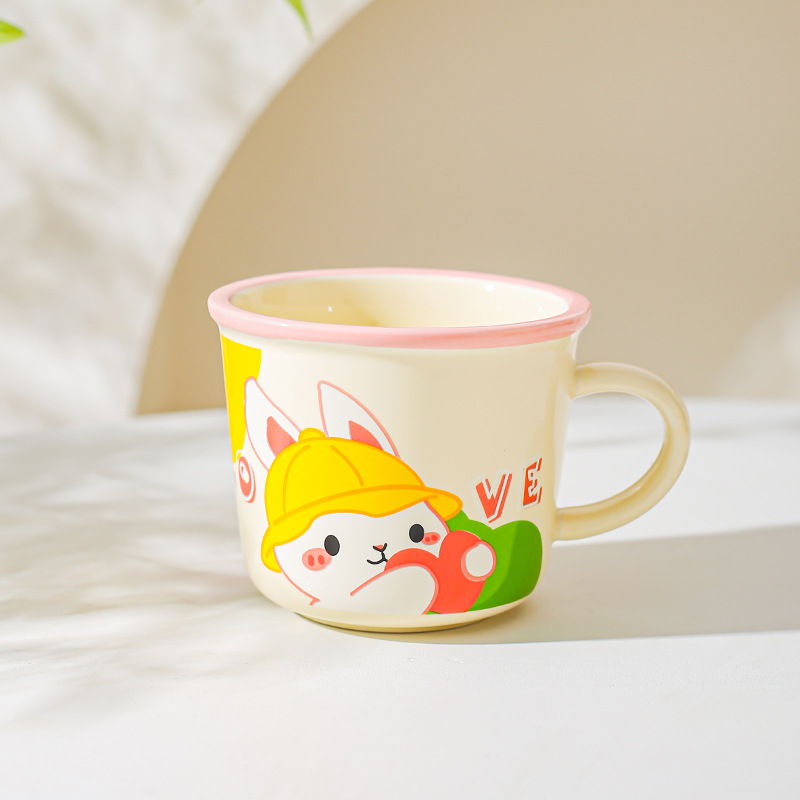 Diseño de nicho de oficina taza de agua, taza de dibujos animados, taza de marcas de animales, taza de desayuno de leche para parejas