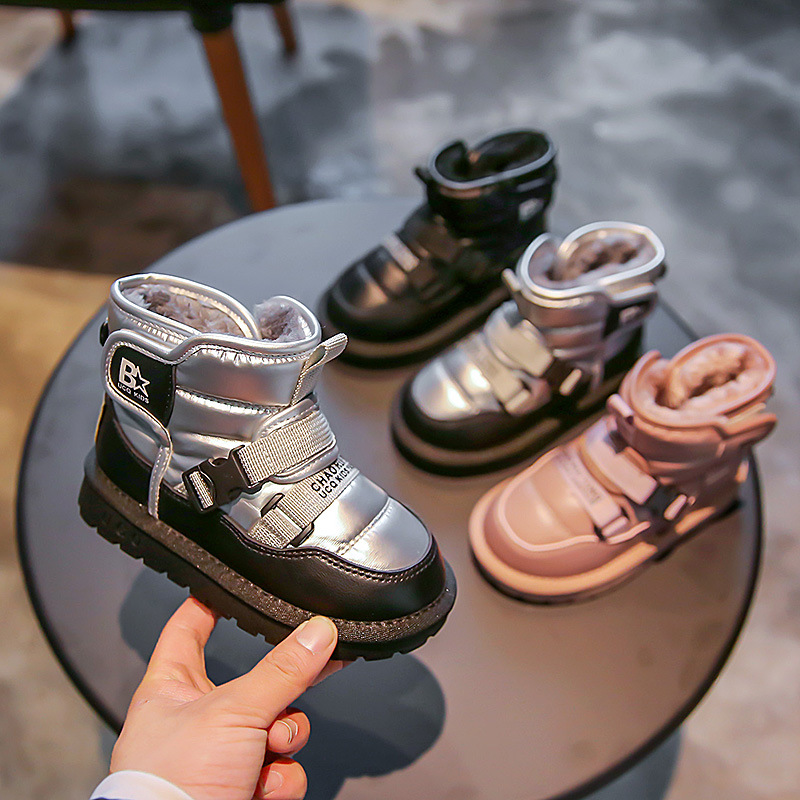 Bottes de neige d'hiver pour enfant chaussures fourrées chaudes_voghion.com