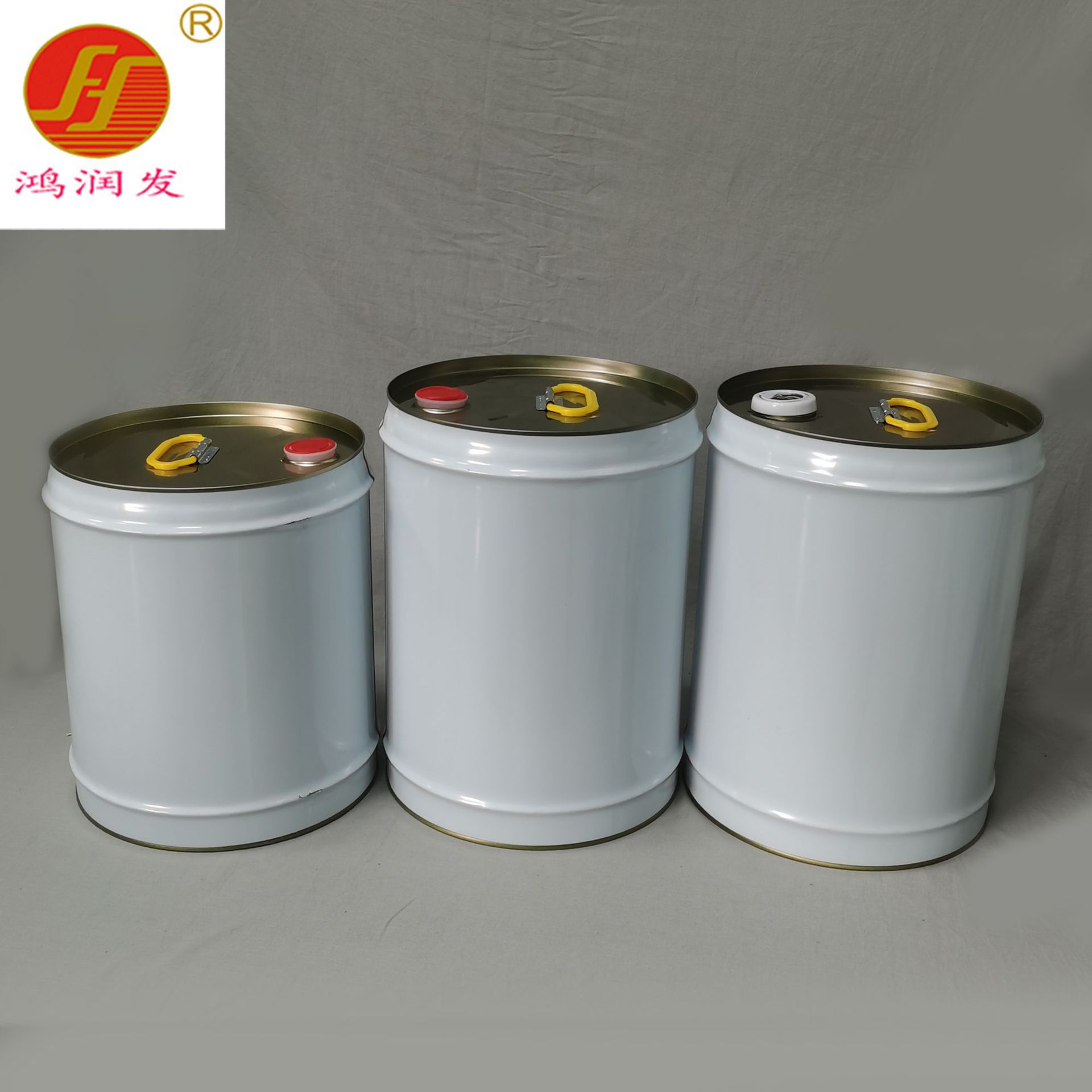 厂家现货 18升涂白圆形铁桶 20kg缩颈桶铁罐20L铁皮桶胶水 油漆桶
