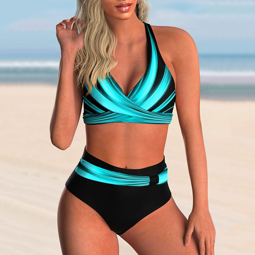 Amazon Cross-border Bikini 2025 New European and American Fresh and Sexy Split Swimsuit for Women Beach Swimsuit