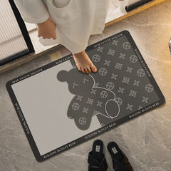 Bathroom floor mat diatom mud absorbent soft mat bathroom quick-drying non-slip wear-resistant foot mat toilet door light luxury mat