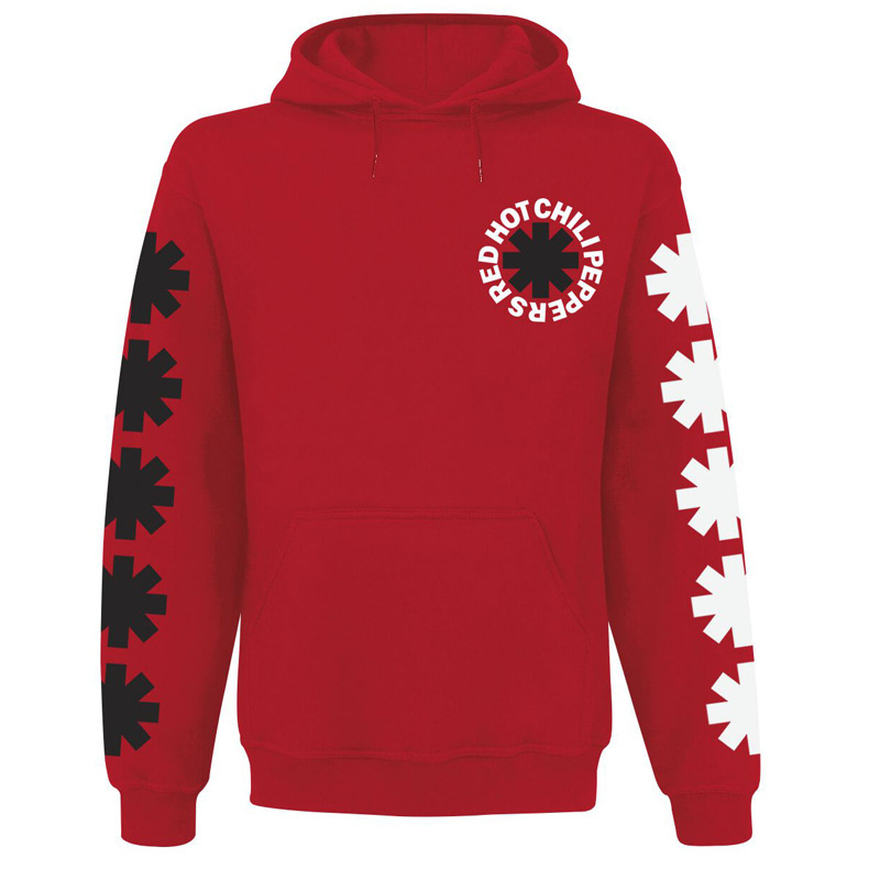Red Hot Chili Peppers Red Pepper Band Hooded Sweatshirt Men's High Street Hip-Hop Rock Jacket Red Hot Chili Peppers Red Pepper Band Hooded Sweatshirt Men's High Street Hip-Hop Rock Jacket