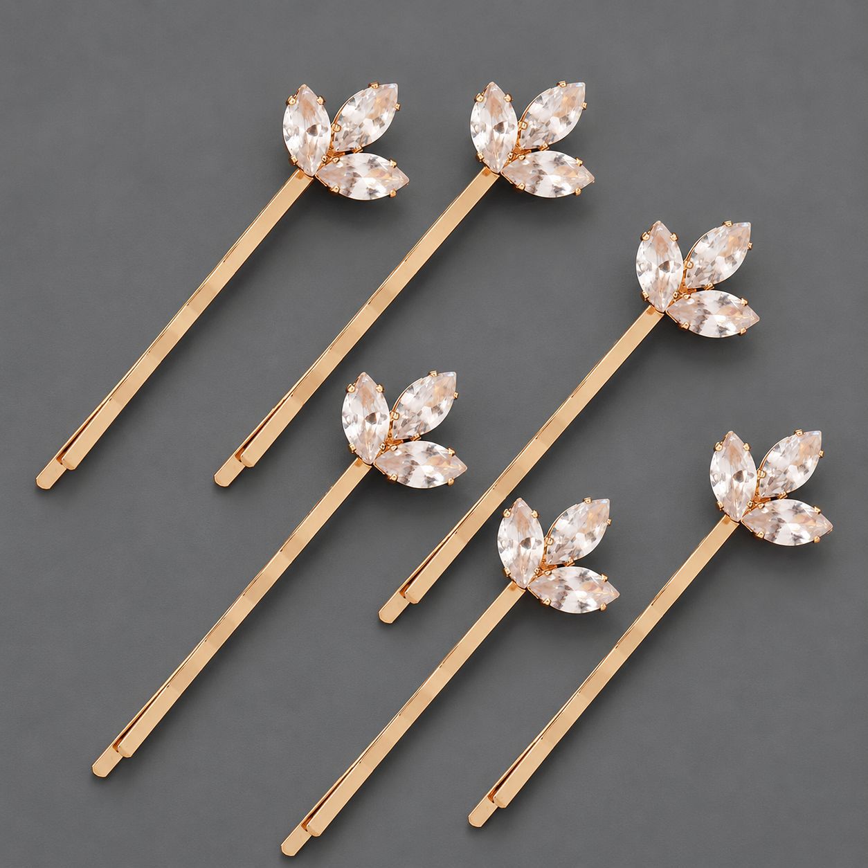 Horquilla de zirconio de lujo ligero europeo y americano con incrustaciones de diamantes, pinza de pelo de alta gama para mujer, suministro mayorista transfronterizo directo de fábrica.
