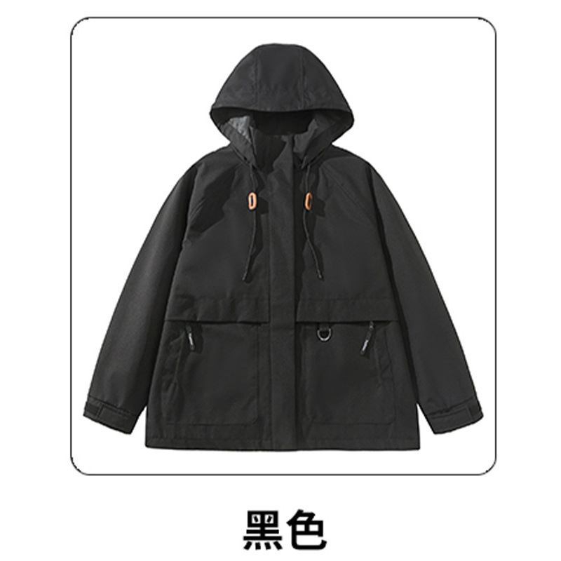 Negro - chaqueta de una sola capa de chaqueta de carga