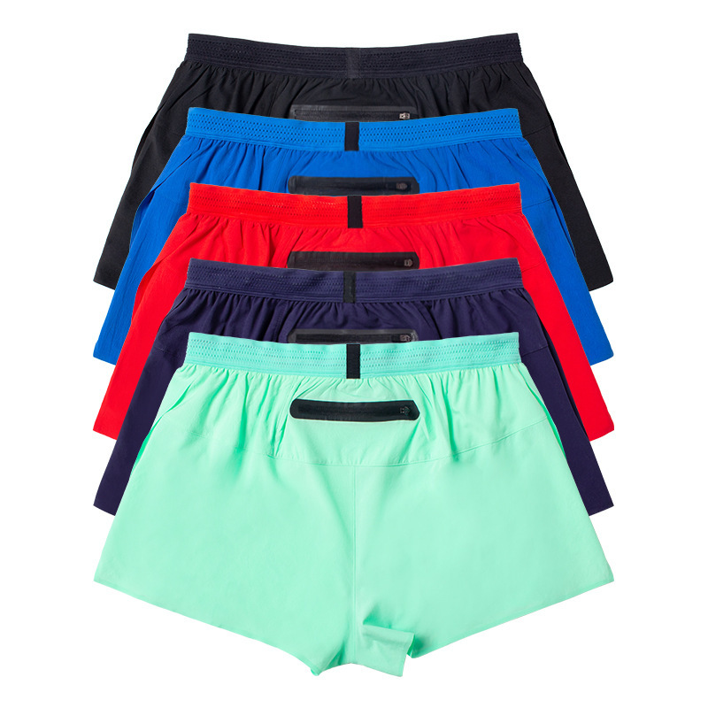 Summer zero resistance men's and women's quick-drying light lined boxer running four-point shorts men's marathon training sports pants