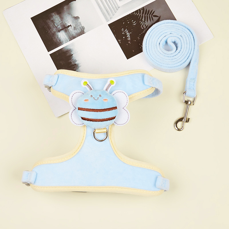 Correa de perro pequeño perro chaleco cuerda de perro oso de peluche correa de perro suministros para mascotas gato correa de pecho