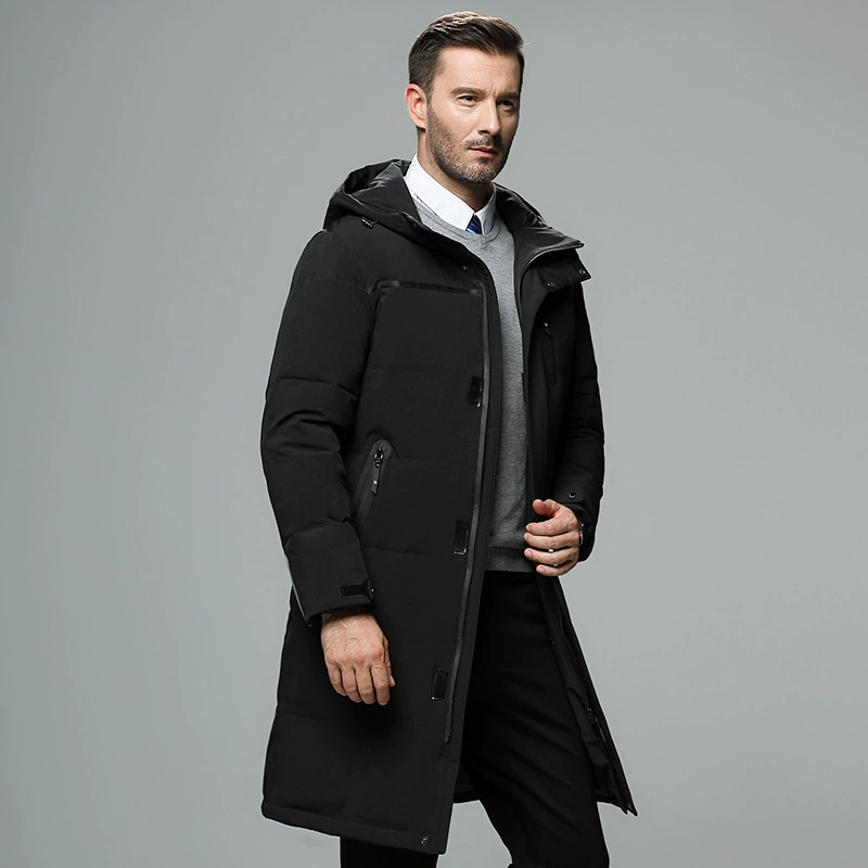 (Cross-border trading), men's long down jacket, for middle age, maxi length, increased thickness, plus size