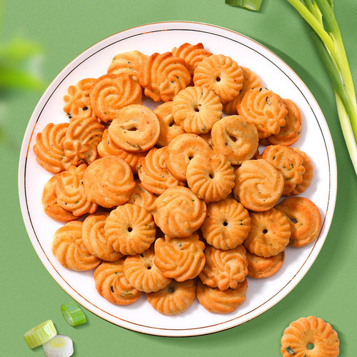 Rebute scallion butter-flavored scallion flavored cookies no sugar substitute pregnant snack breakfast food full box small cookies