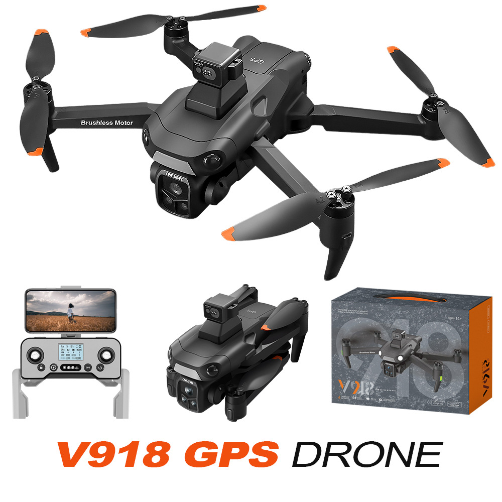 Cross-Border New Product V918 Brushless Gps Return High-Definition 8K Aerial Photography Laser Obstacle Avoidance Drone Foreign Trade Remote Control Aircraft