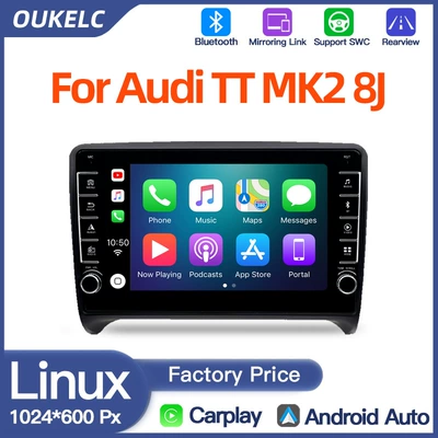 8inch Car-Mounted Central Control Large Screen Suitable for Audi Tt Mk2 8J Navigation Carplay Audio and Video Player (DVD Navigation)
