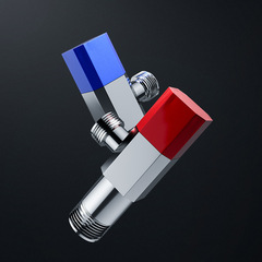 銅體潛水三角閥艇紅藍角閥馬桶洗衣機開關冷熱水三角閥廠家批發