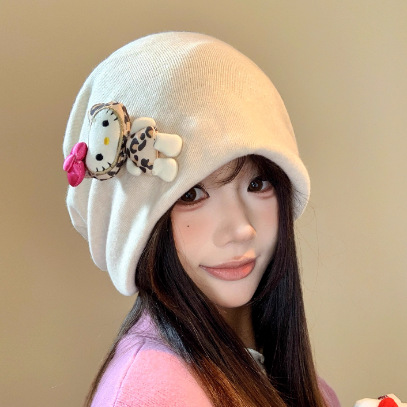 Cartoon demi-season keep warm knitted hat