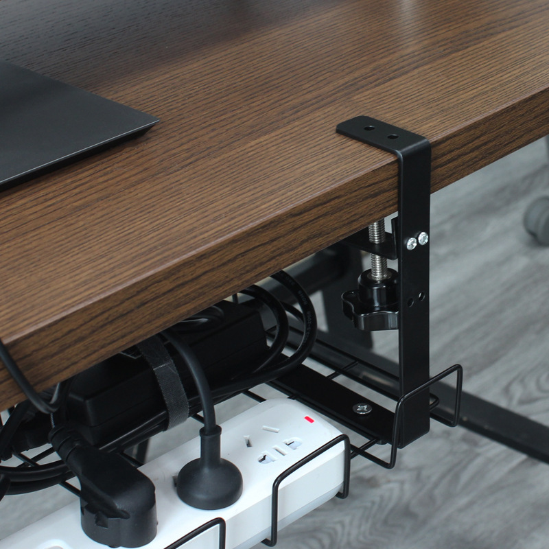 Amazon sin Punch fila de energía de almacenamiento rack de escritorio de oficina de alambre organización de almacenamiento fregona tablero ajustable cesta colgante