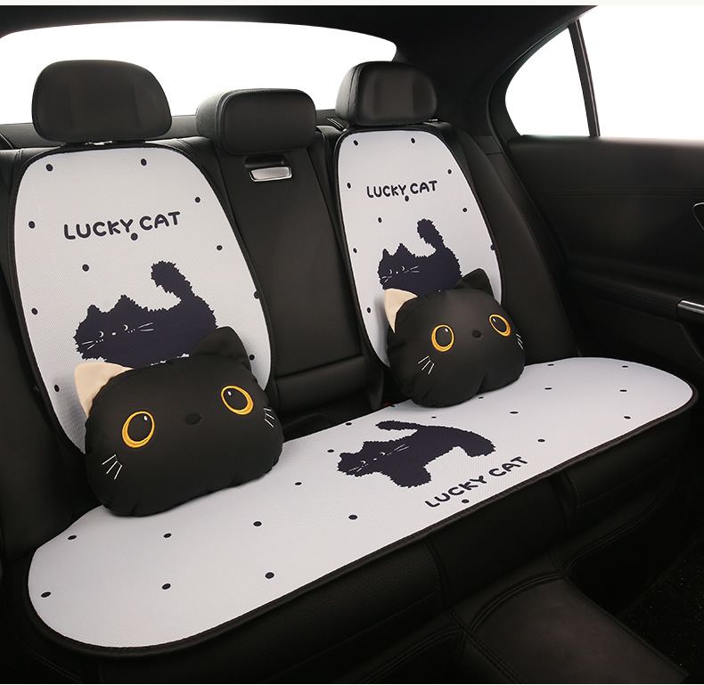 Car Seat Cushion, Universal Breathable Seat Cover for All Seasons, Female Seat Cover, Summer Gel Pad, Rear Single Piece Cartoon Cooling Pad