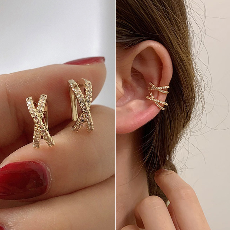 8g Weight Zircon Inlay Material Ear Studs Classification 1 Piece Quantity Daily Occasion Copper Material U Shape Pattern Women'S Gender Plating Design Fashion Style Fashion U Shape Copper Plating Zircon Women's Ear Studs 1 Piece 32