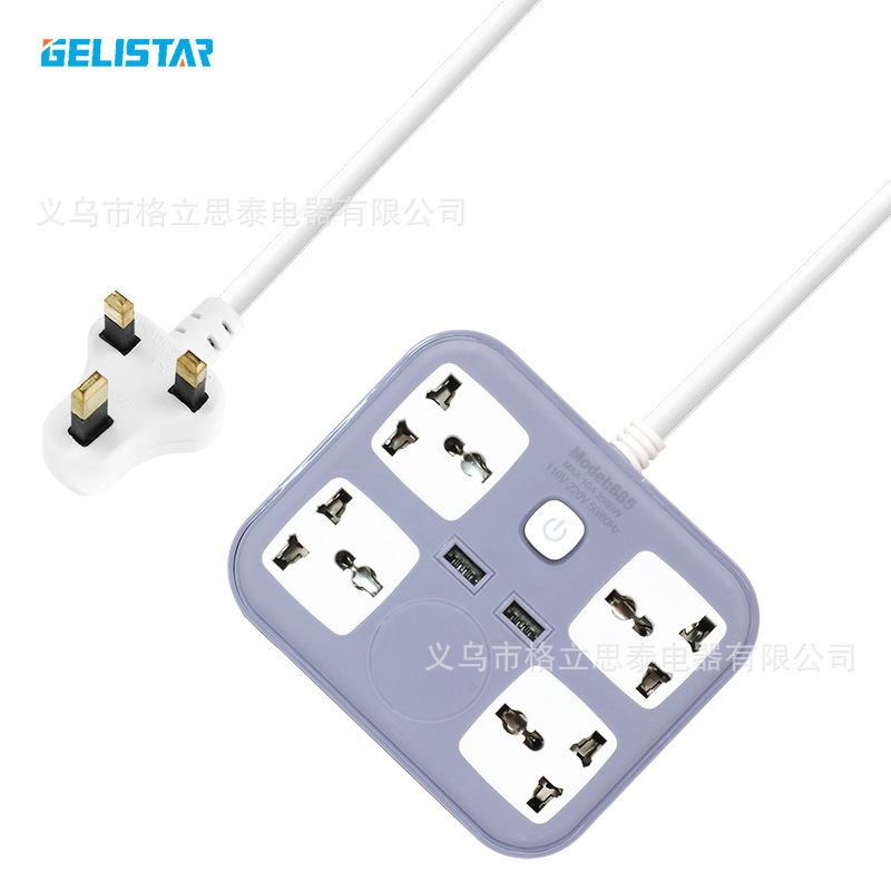685#2USB插座4位总控泰式孔泰国 越南 家用系列 外贸插排