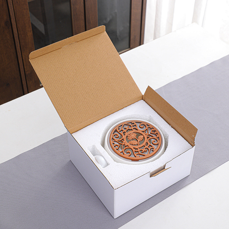 Té estufa vela restaurante Hotel hogar base de cerámica chino hueco aislamiento calefacción vidrio fruta flor tetera