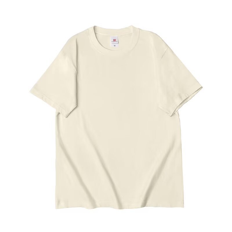 Camiseta de algodón de manga corta para hombres transpirable de color sólido cuello redondo soporte de logotipo personalizado camiseta publicitaria camiseta camiseta