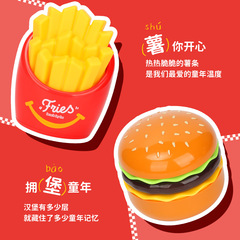 ハンバーガー充電デスクトップファンUSB収納学生デスクトップポテト小ファン萌えデスクトップ小置物