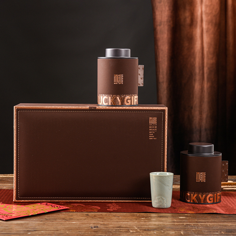 中式茶叶包装盒空礼盒红茶金骏眉铁罐通用包装盒空盒茶叶盒