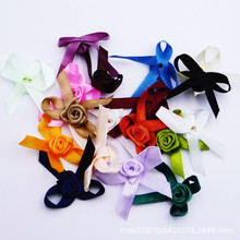 批发缎带丝带蝴蝶结玫瑰小花 DIY手工制作蝴蝶结服装辅料装饰配件
