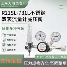R21SL-731L不锈钢双表流量计减压器气体氧气氮气316L不锈钢