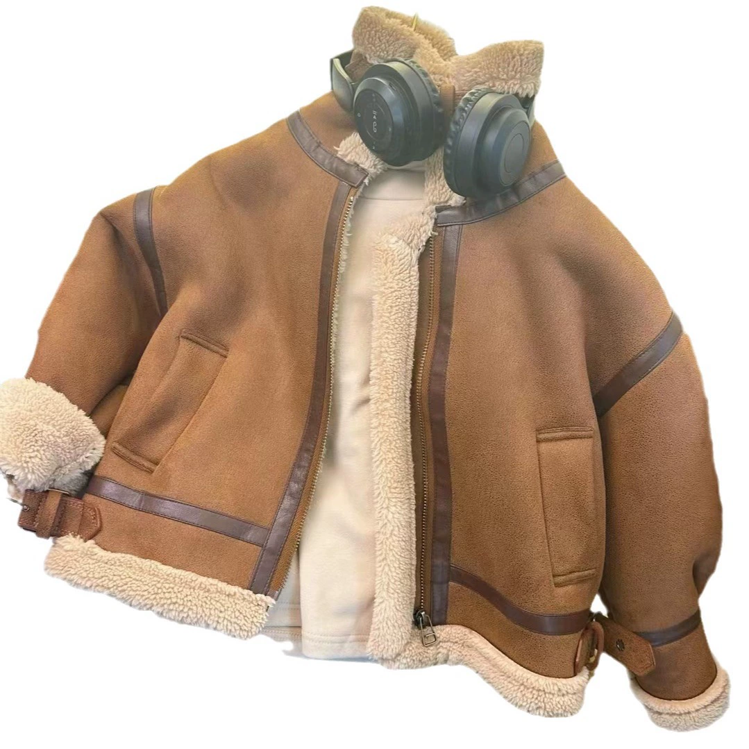 Winter children's warm velvet jacket