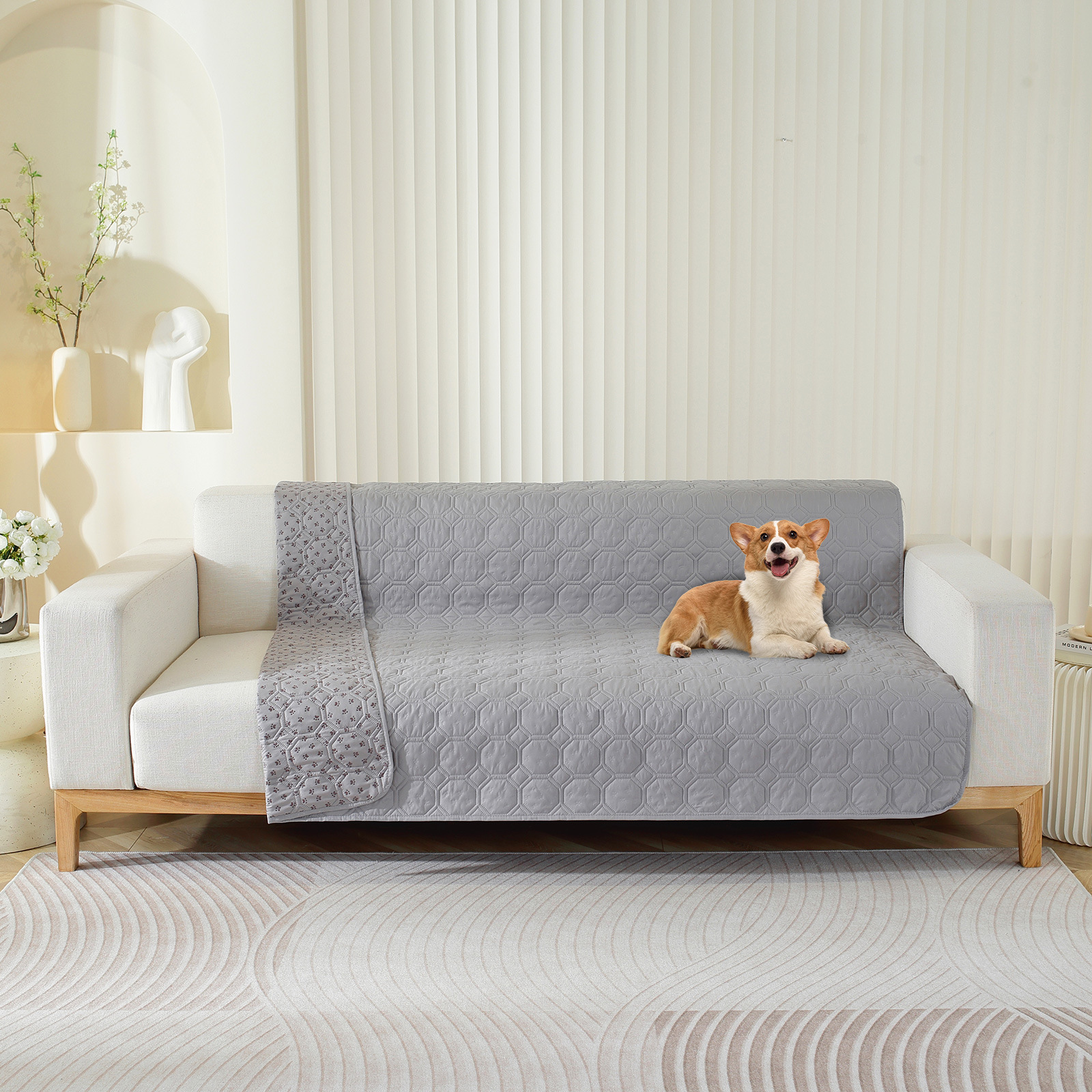 solid color waterproof non leakage non slip and dirt resistant pet sofa cushion universal simple modern pet mattress cover_voghion.com