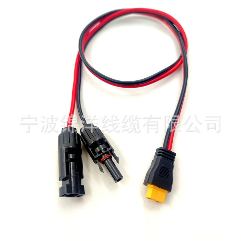 Adhesive coated XT60 to MC4 solar connection line solar panel energy storage power supply charging line 12AWG