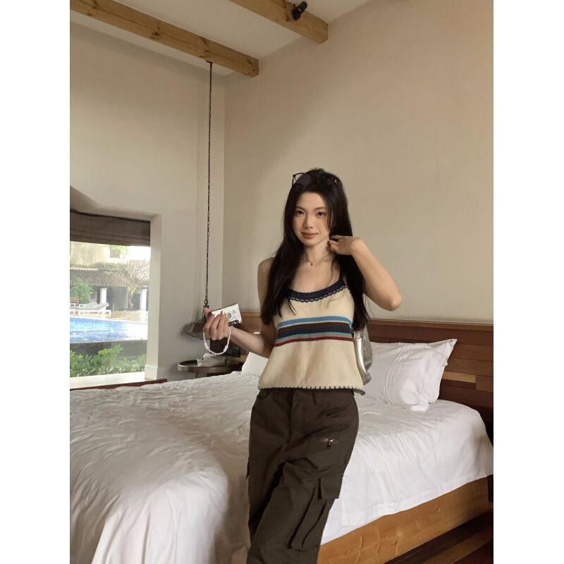 新款高级感复古外搭叠穿可爱风小马甲夏季内搭打底吊带针织女外穿|undefined