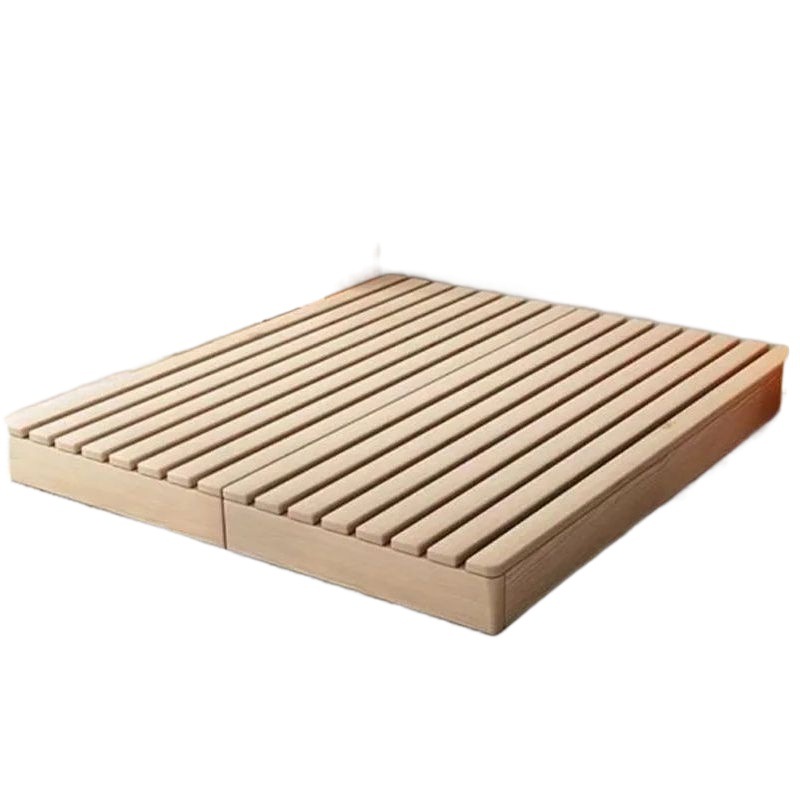 Cama de tatami de estilo japonés de madera maciza, casa de alquiler de piso, marco de cama plegable, marco de doble fila, dormitorio, cama de madera al por mayor