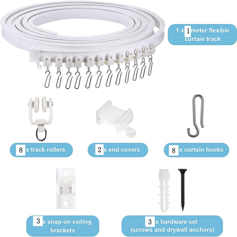 Cross-border wholesale 1 meter 2 meter 3 meter 4 meter 5 meter 6 meter 7 meter 8 creamy-white flexible curtain track suit Cross-border wholesale 1 meter 2 meter 3 meter 4 meter 5 meter 6 meter 7 meter 8 creamy-white flexible curtain track suit