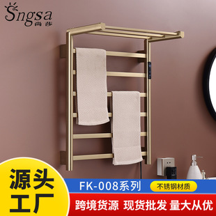 Cross-Border 110V Digital Display Constant Temperature Electric Towel Rack Carbon Fiber Heating Intelligent Drying Household Stainless Steel Towel Rack