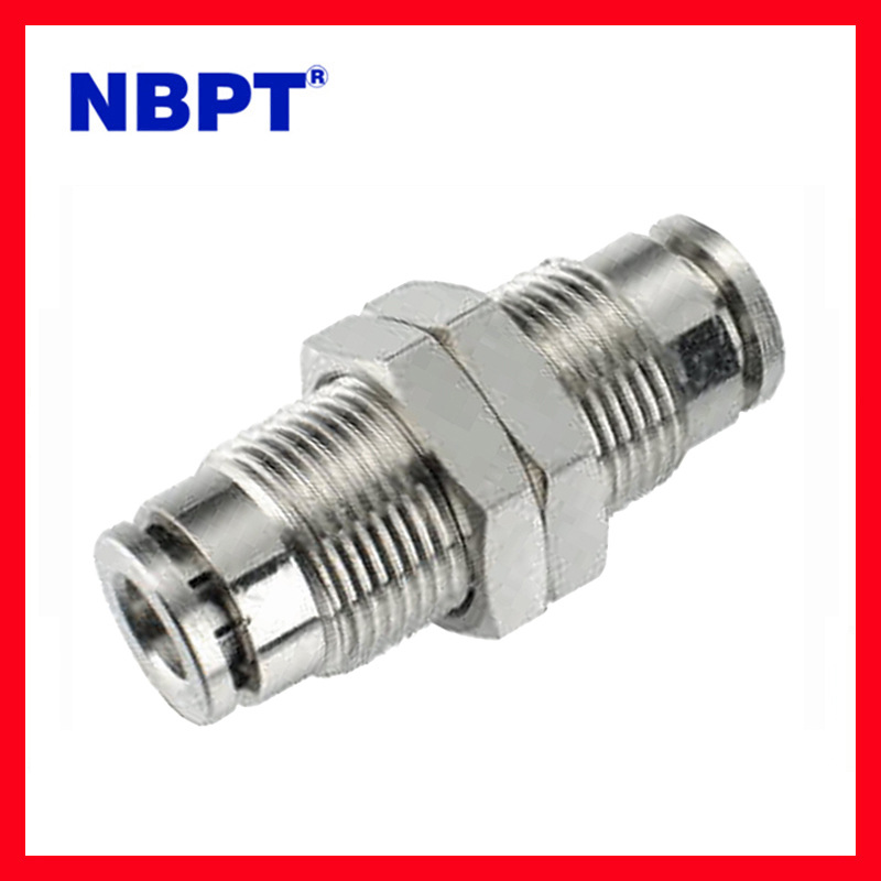 04/06/08/10/12全铜隔板直通气动管接头气管快速接头串板直通快插