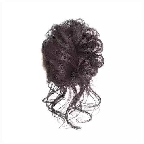 Wig fluffy ball head curly hair ring bud head lazy style artificial hair long beard chicken tail hair ring factory wholesale