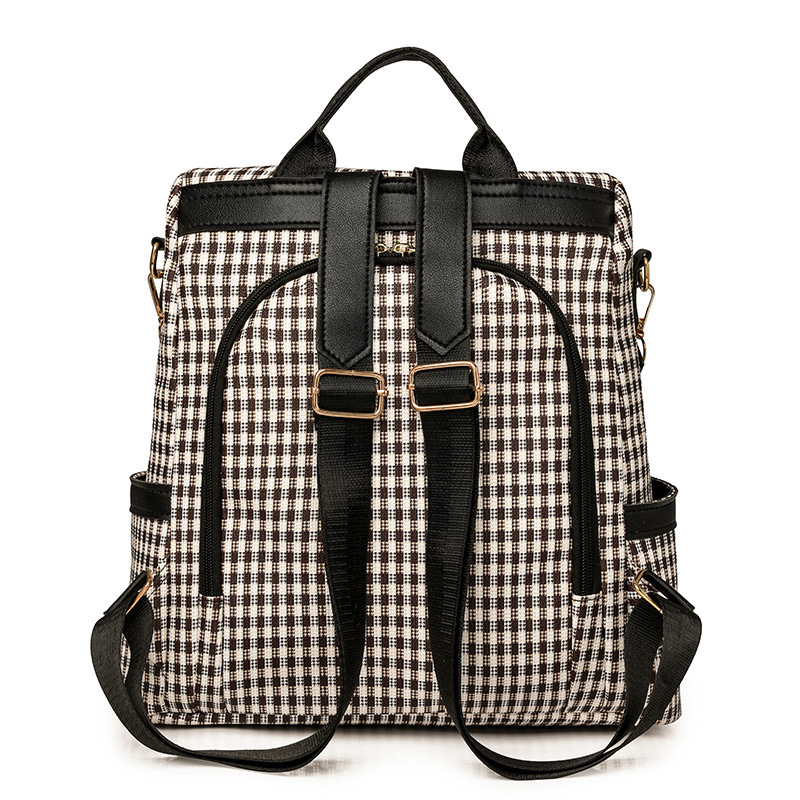 Bolsos para mujer 2024 nuevas señoras casuales mochila de cuero suave moda color de contraste mochila de viaje antirrobo mochila escolar al por mayor