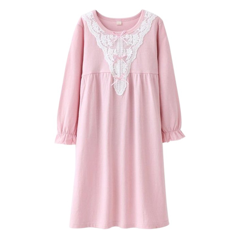 Girls' Nightgown Cotton Lace Trim Children's Clothing Mother-Daughter Matching Outfits Loungewear Robe Pajamas Princess Style
