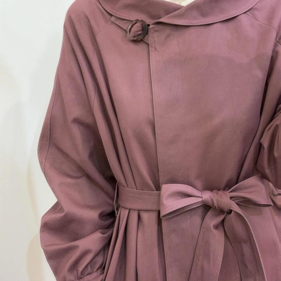 复古感英伦风玫瑰紫长款风衣外套女2025秋季新款休闲气质大衣