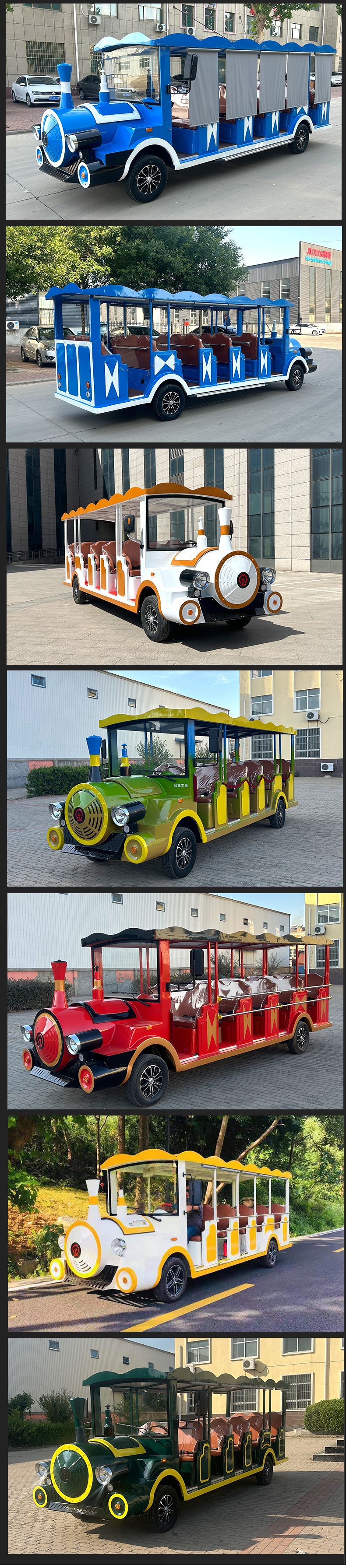 Outdoor scenic sightseeing train, amusement park electric train, theme park electric sightseeing vehicle