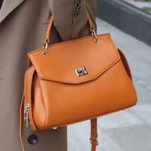 头层牛皮女士包袋单肩斜跨爆款手提气质跨境百搭盖头通勤真皮包包