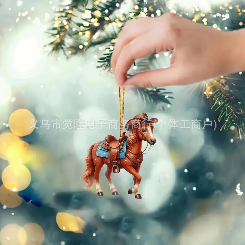 Cross-border Jeans montar acrílico llavero de automóvil colgante decoración del árbol de Navidad decoración del hogar colgante mochila
