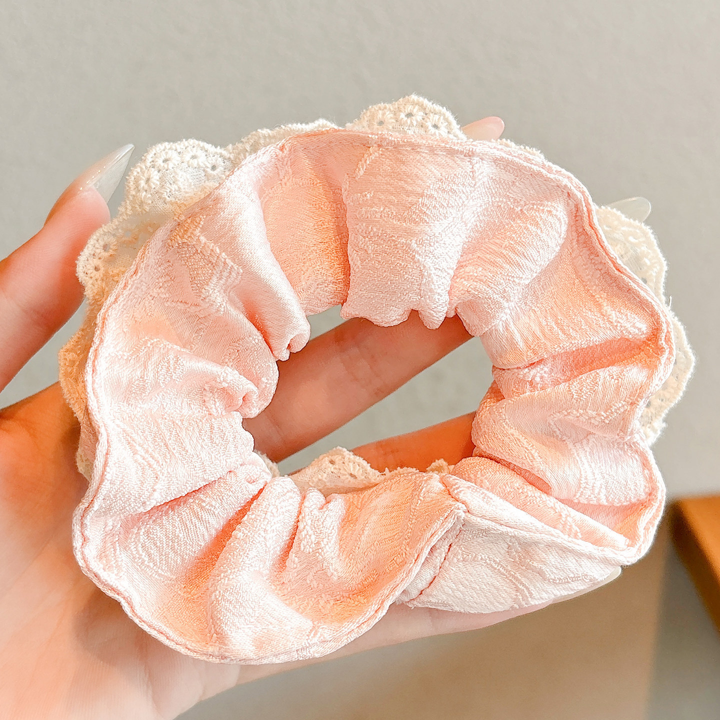 Anillo para el cabello de intestino grueso de gran tamaño coreano, bufanda cuadrada de alta calidad femenina, cuerda para el cabello, banda elástica y duradera, flor de viento perezosa