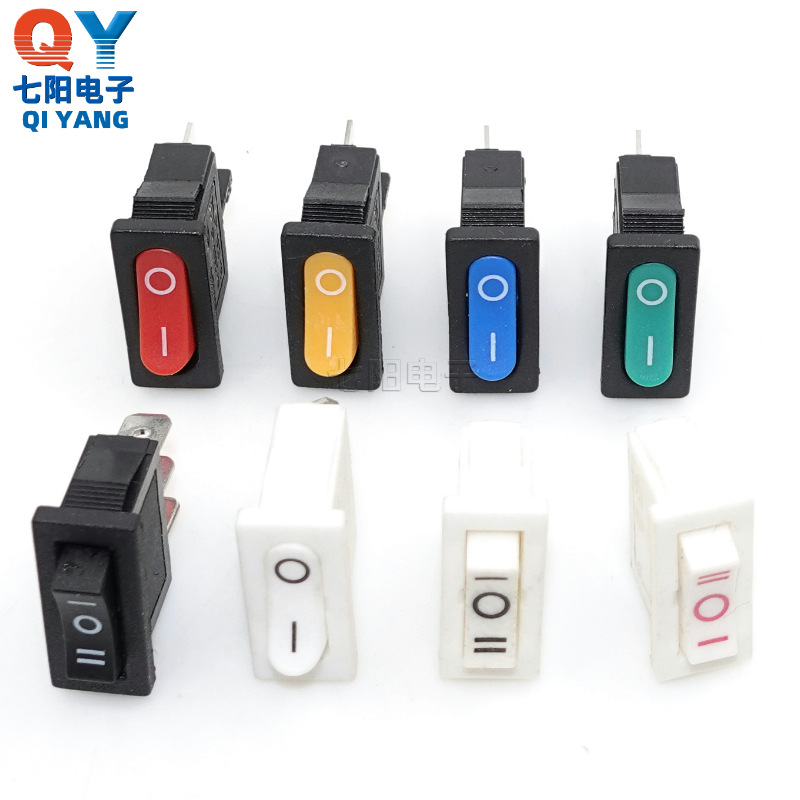 KCD1-110薄扁形船型开关2脚2档仪器仪表小型电源开关21*9.5mm红黑